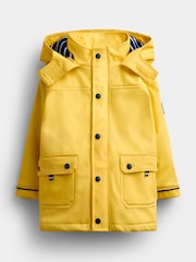 JoJo Maman Bébé Bright Yellow Waterproof Jersey Lined Fisherman Coat - Image 3 of 7