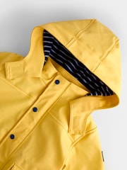 JoJo Maman Bébé Bright Yellow Waterproof Jersey Lined Fisherman Coat - Image 5 of 7