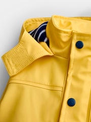 JoJo Maman Bébé Bright Yellow Waterproof Jersey Lined Fisherman Coat - Image 6 of 7