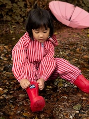 JoJo Maman Bébé Pink Stripe Waterproof Packaway Dungarees - Image 1 of 5