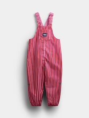 JoJo Maman Bébé Pink Stripe Waterproof Packaway Dungarees - Image 2 of 5