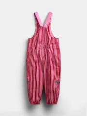 JoJo Maman Bébé Pink Stripe Waterproof Packaway Dungarees - Image 3 of 5