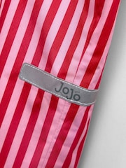 JoJo Maman Bébé Pink Stripe Waterproof Packaway Dungarees - Image 5 of 5