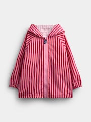 JoJo Maman Bébé Pink Stripe Waterproof Packaway Jacket - Image 2 of 5