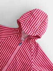 JoJo Maman Bébé Pink Stripe Waterproof Packaway Jacket - Image 4 of 5