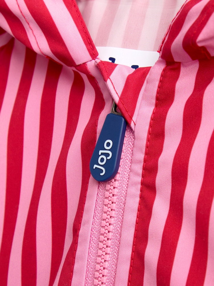 JoJo Maman Bébé Pink Stripe Waterproof Packaway Jacket - Image 5 of 5 JoJo Maman Bébé Pink Stripe Waterproof Packaway Jacket - Image 5 of 5