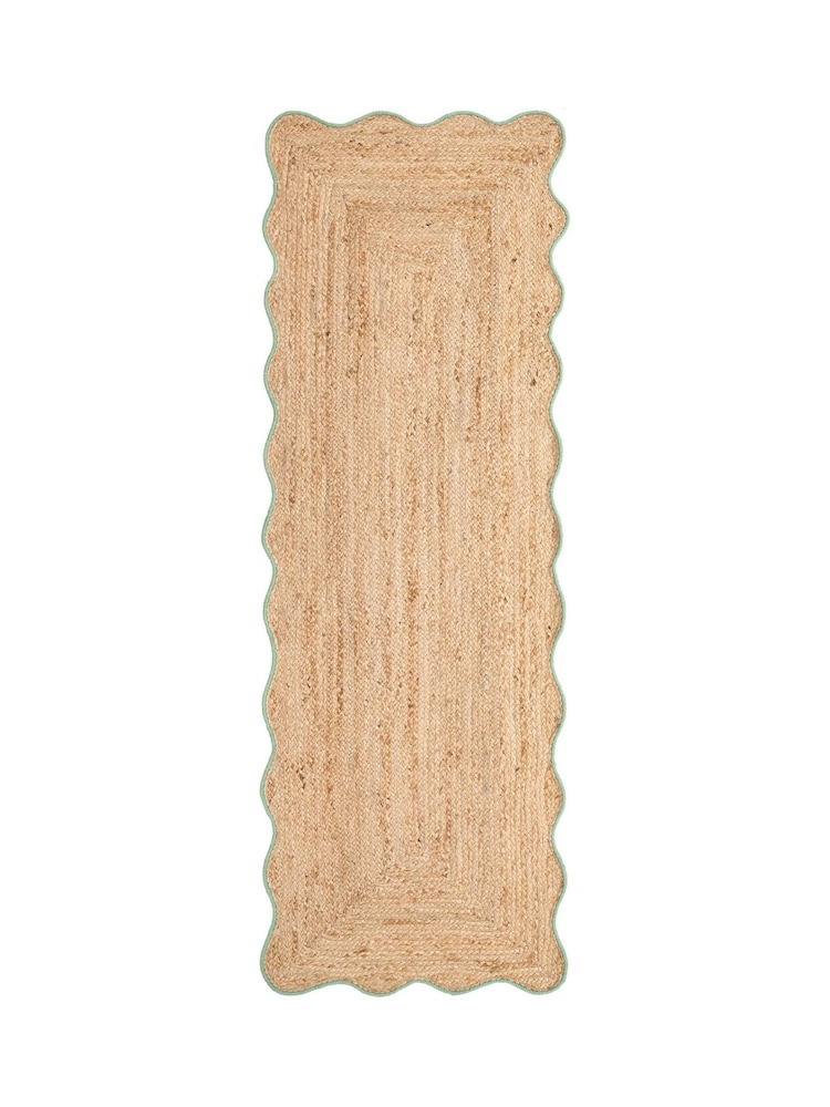 Origin Rugs Green Edge Jute Scalloped Runner - Image 2 of 4