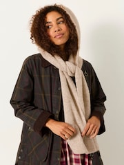 FatFace Oatmeal Ribbed Hooded Scarf - Image 2 of 7