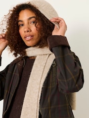FatFace Oatmeal Ribbed Hooded Scarf - Image 3 of 7