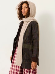 FatFace Oatmeal Ribbed Hooded Scarf - Image 4 of 7