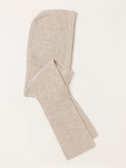 FatFace Oatmeal Ribbed Hooded Scarf - Image 5 of 7