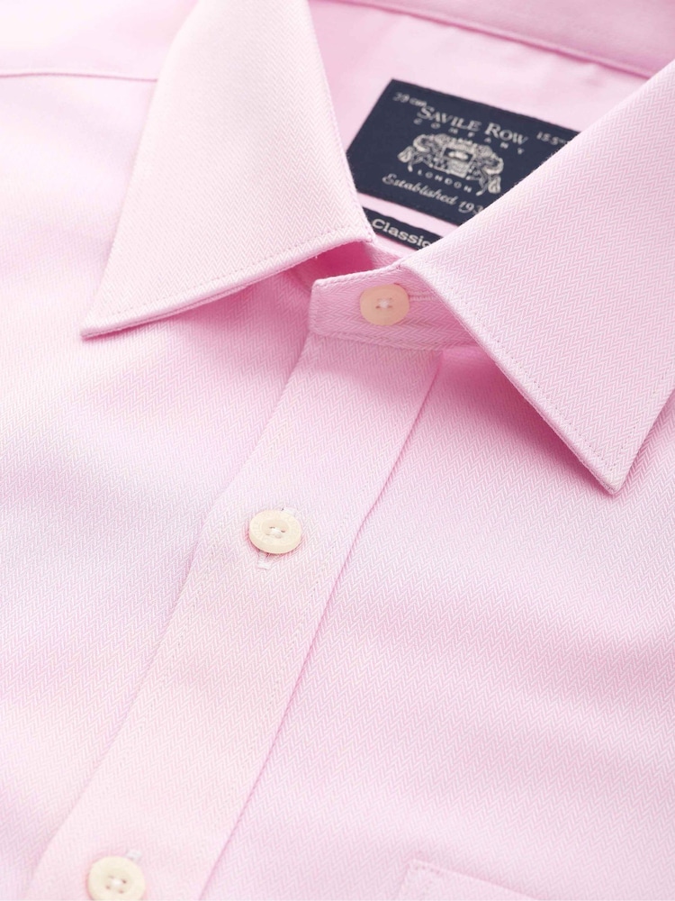 قميص رسمي من القطن بتلبيس كلاسيكي وخيوط نسيج متعاكسة وأساور مزدوجة من Savile Row Company - Image 2 of 3 قميص رسمي من القطن بتلبيس كلاسيكي وخيوط نسيج متعاكسة وأساور مزدوجة من Savile Row Company - Image 2 of 3