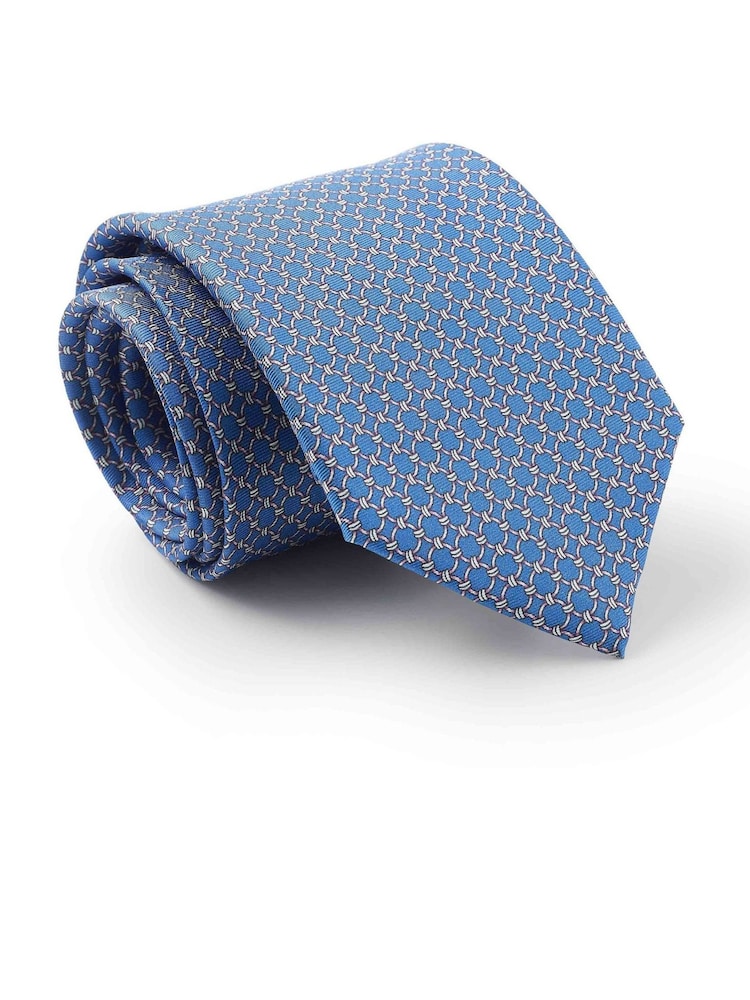 Savile Row Company Blue Chain Link Silk Tie - Image 2 of 2 Savile Row Company Blue Chain Link Silk Tie - Image 2 of 2