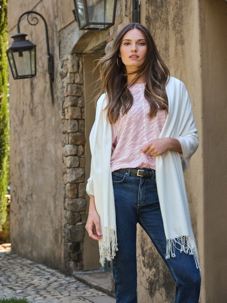 Weiß - Pure Collection Pashmina Scarf - Bild 1 von 1