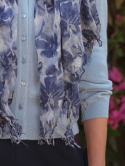 Blau - Pure Collection Wool Cashmere Ultrafine Lightweight Scarf - Bild 3 von 3