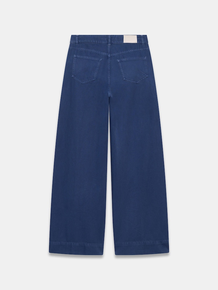 Mint Velvet Blue Washed Refined Wide Jeans - Image 8 of 8