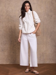 Mint Velvet White Cotton Blend Technical Jacket - Image 4 of 8