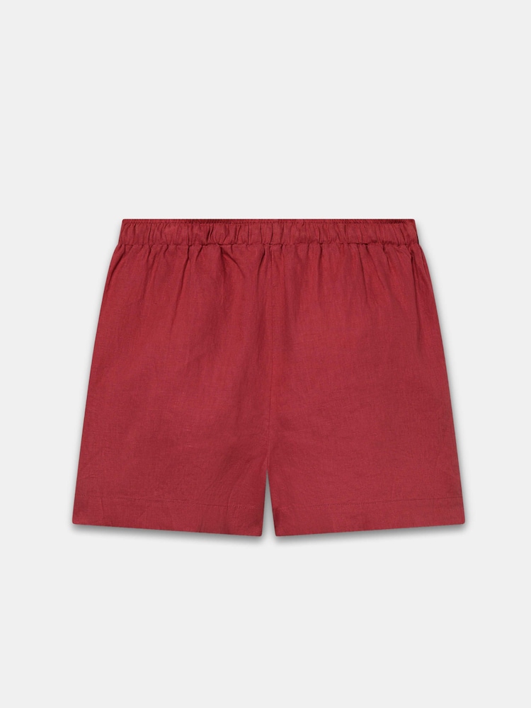 Mint Velvet Red Linen Drawstring Shorts - Image 7 of 7