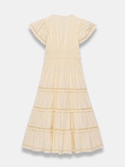 Mint Velvet Yellow Cotton Scallop Trim Maxi Dress - Image 8 of 8