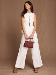 Mint Velvet Cream Linen Blend Longline Waistcoat - Image 3 of 7