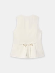 Mint Velvet Cream Linen Blend Longline Waistcoat - Image 7 of 7