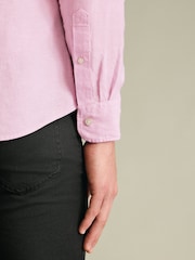 Charles Tyrwhitt Pink Stripe RFU Button-Down Washed Oxford Shirt - Image 3 of 5