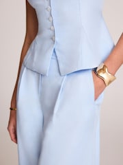 Mint Velvet Blue Wide Leg Trousers - Image 3 of 7