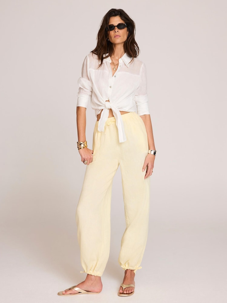 Mint Velvet Yellow Linen Balloon Trousers - Image 2 of 7