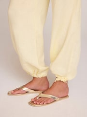 Mint Velvet Yellow Linen Balloon Trousers - Image 4 of 7