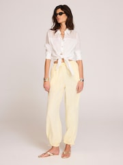 Mint Velvet Yellow Linen Balloon Trousers - Image 5 of 7