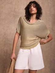 Mint Velvet Gold Metallic Knit Top - Image 2 of 7