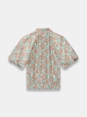 Mint Velvet Red Floral Print Puff Sleeve Shirt - Image 7 of 7