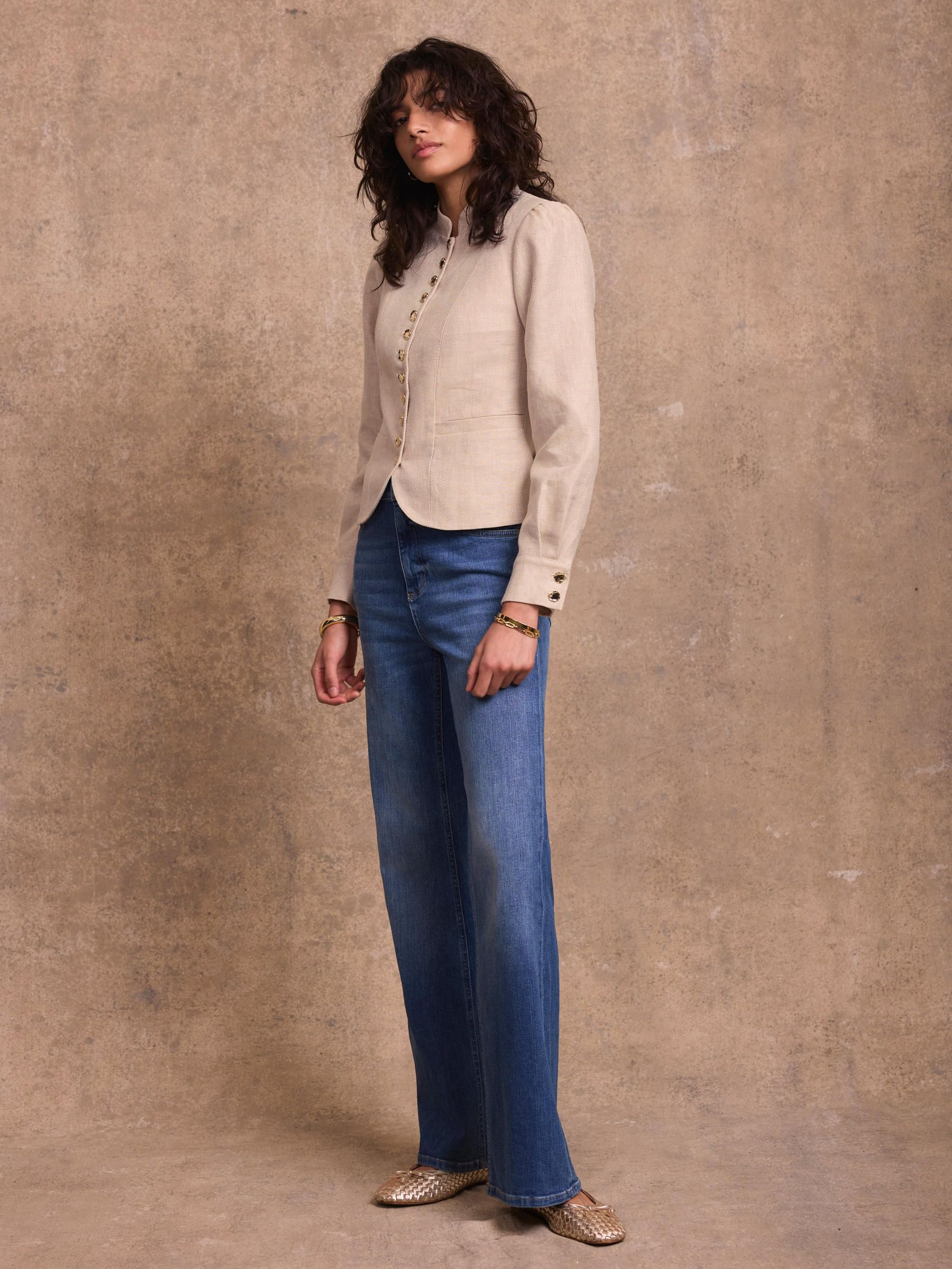 Buy Mint Velvet Natural Linen Cropped Jacket from the Next UK
