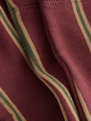 Burgundy/Ecru Stripe Single Wide Leg Jersey Joggers (3mths-7yrs) - Image 3 of 4