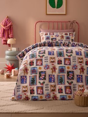 Bright Stamps Christmas Duvet Cover and Pillowcase Set - Image 1 of 4