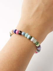 Carrie Elizabeth Gold Plated Multi Agate Beaded Bracelet - Image 1 of 4