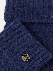 FatFace Navy Pointelle Knit Gloves - Image 3 of 3