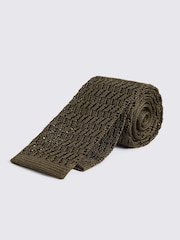 MOSS Green Silk Knitted Tie - Image 1 of 2