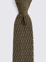 MOSS Green Silk Knitted Tie - Image 2 of 2