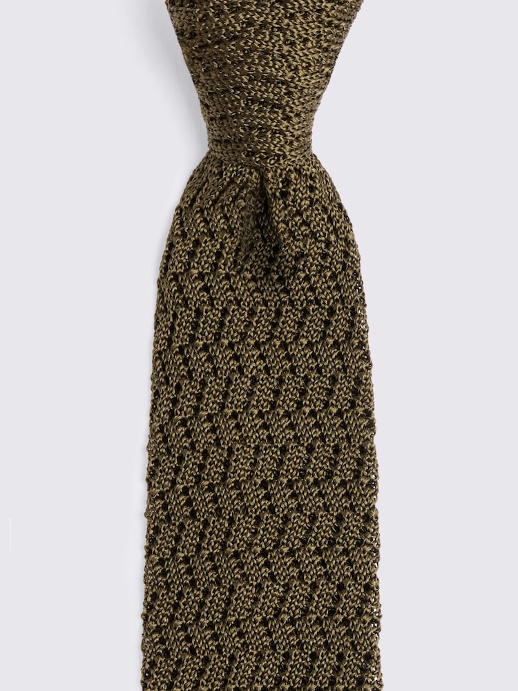 MOSS Green Silk Knitted Tie - Image 2 of 2