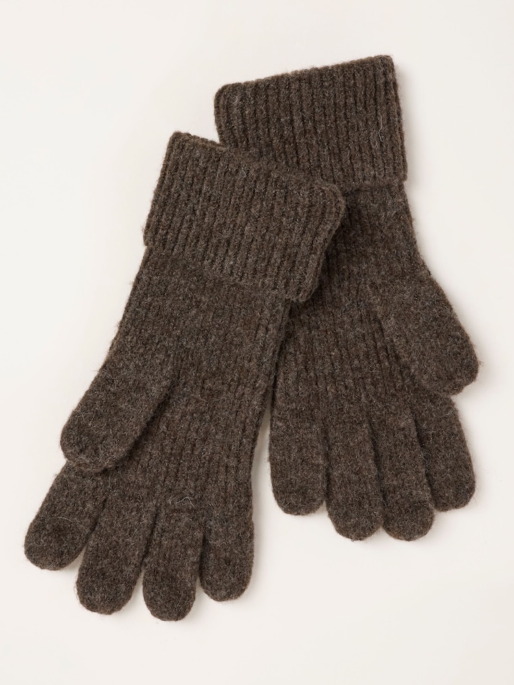 FatFace Brown Floral Embroidered Gloves - Image 2 of 3