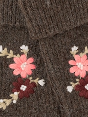 FatFace Brown Floral Embroidered Gloves - Image 3 of 3
