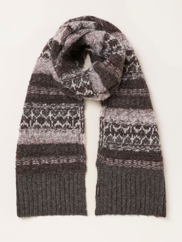 Bufanda cepillada Fair Isle de FatFace - Imagen 1 de 3