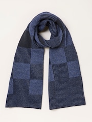 FatFace Navy Check Scarf - Image 1 of 3