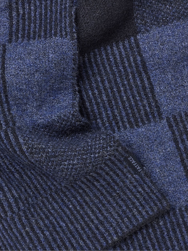 FatFace Navy Check Scarf - Image 2 of 3