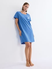 Triumph Blue Short Sleeved Nightdress - Image 3 of 4