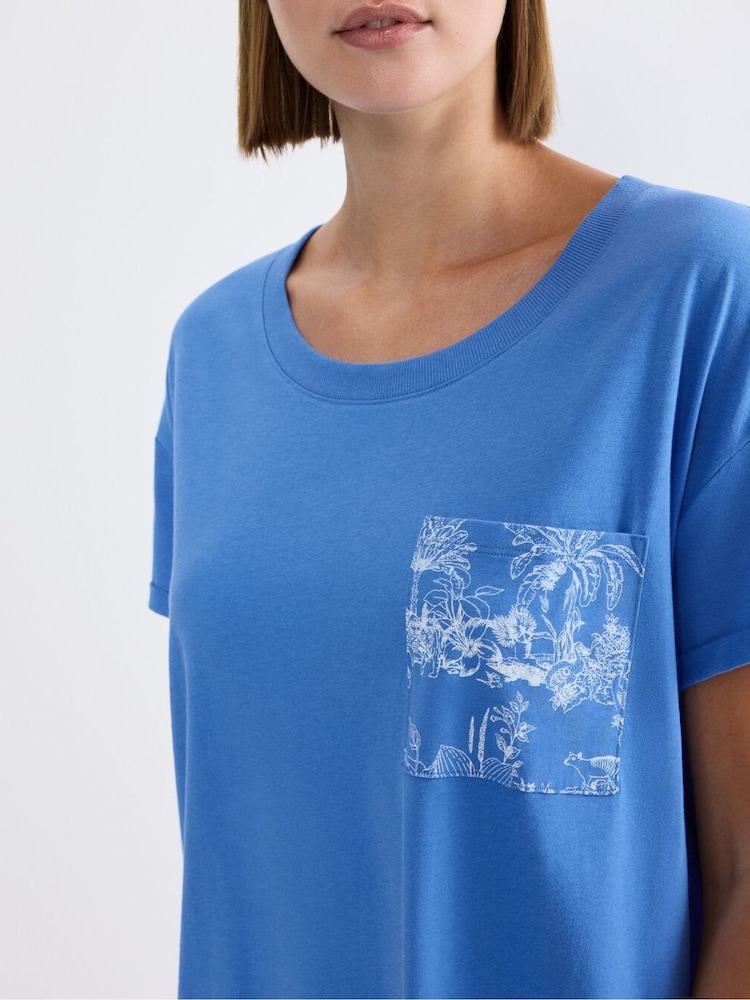 Triumph Blue Short Sleeved Nightdress - Image 4 of 4