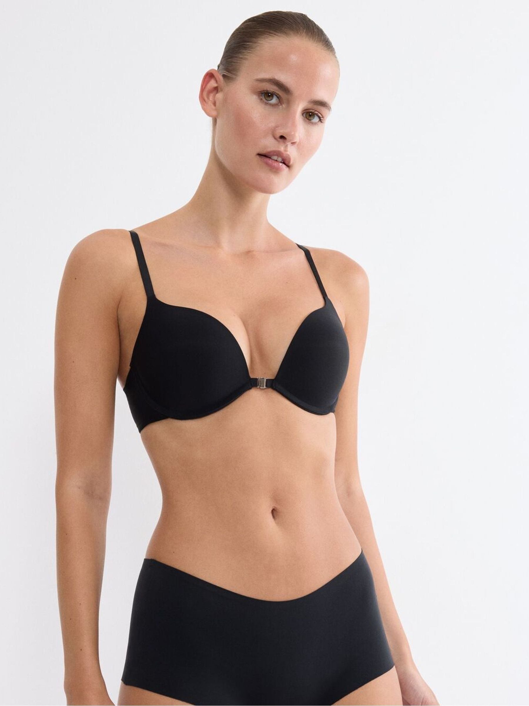 Buy Triumph Black Pure Micro Wired Push-up Bra with Front Closure