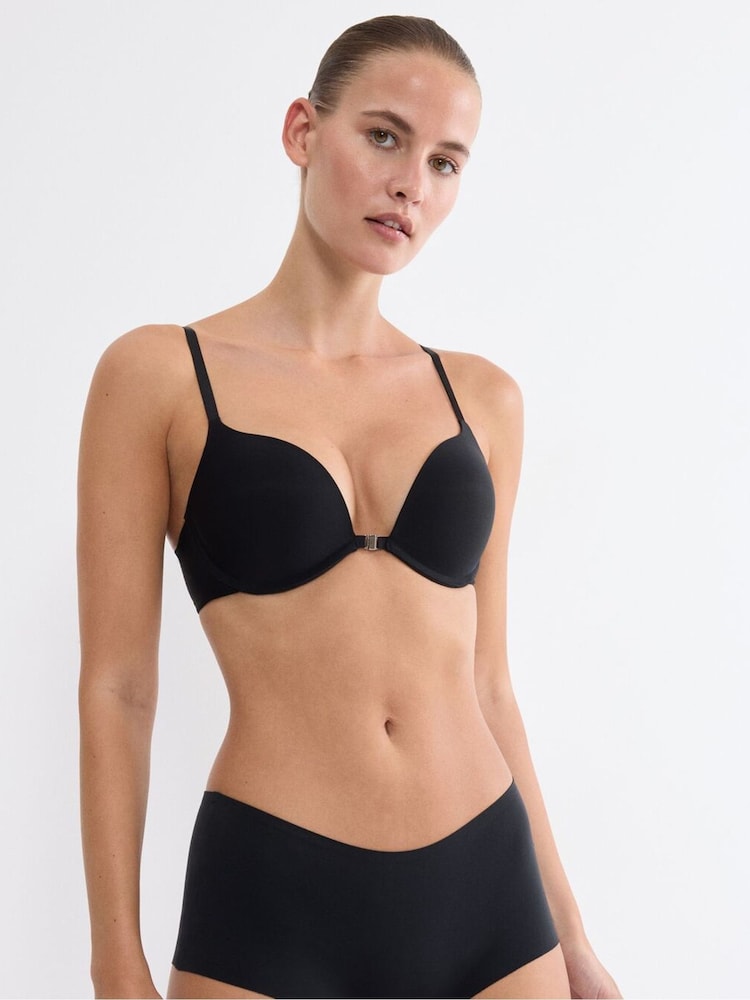 Triumph Black Pure Micro Wired Push-up Bra with Front Closure - Image 1 of 4