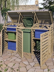 Rowlinson Natural Single Garden Bin Store With Double Box - Image 2 of 6